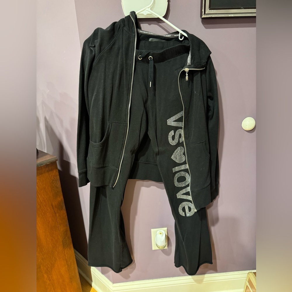 Victoria's Secret Black Zip-Up Hoodie